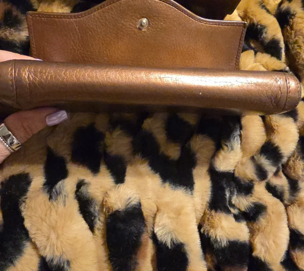 Gucci Metallic Brown Leather Continental Wallet with Double G